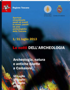 depliant Museo Camaiore per notti archeologia 2013
